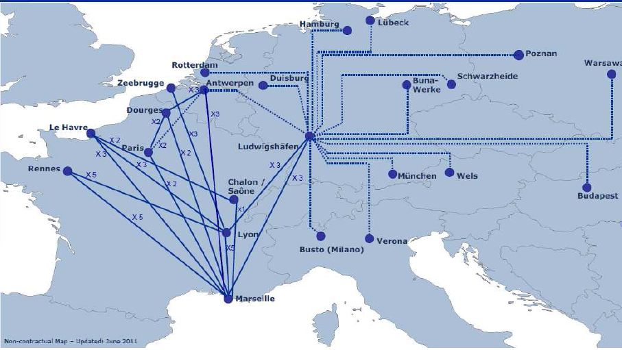 Transport conteneur voies ferrées vers l'Europe.